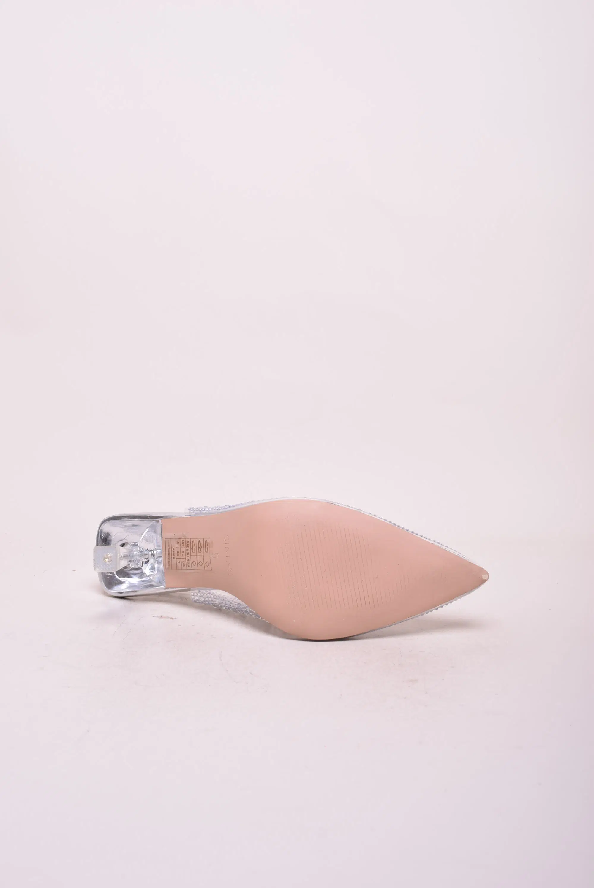 Pantofi dama stiletto cu pietricele, cu toc transparent [1]