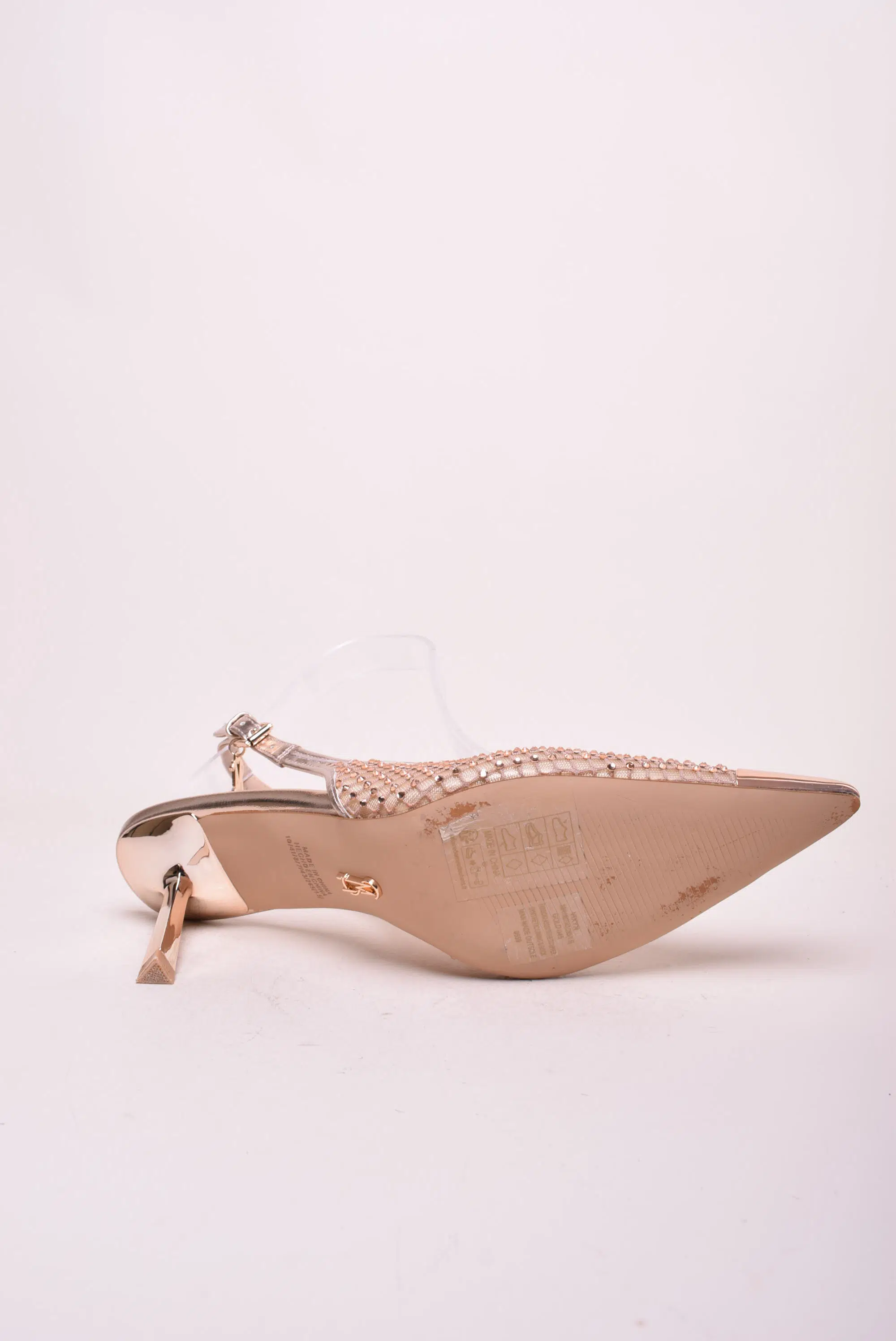 Pantofi dama stiletto cu pietricele, decupati in spate [1]