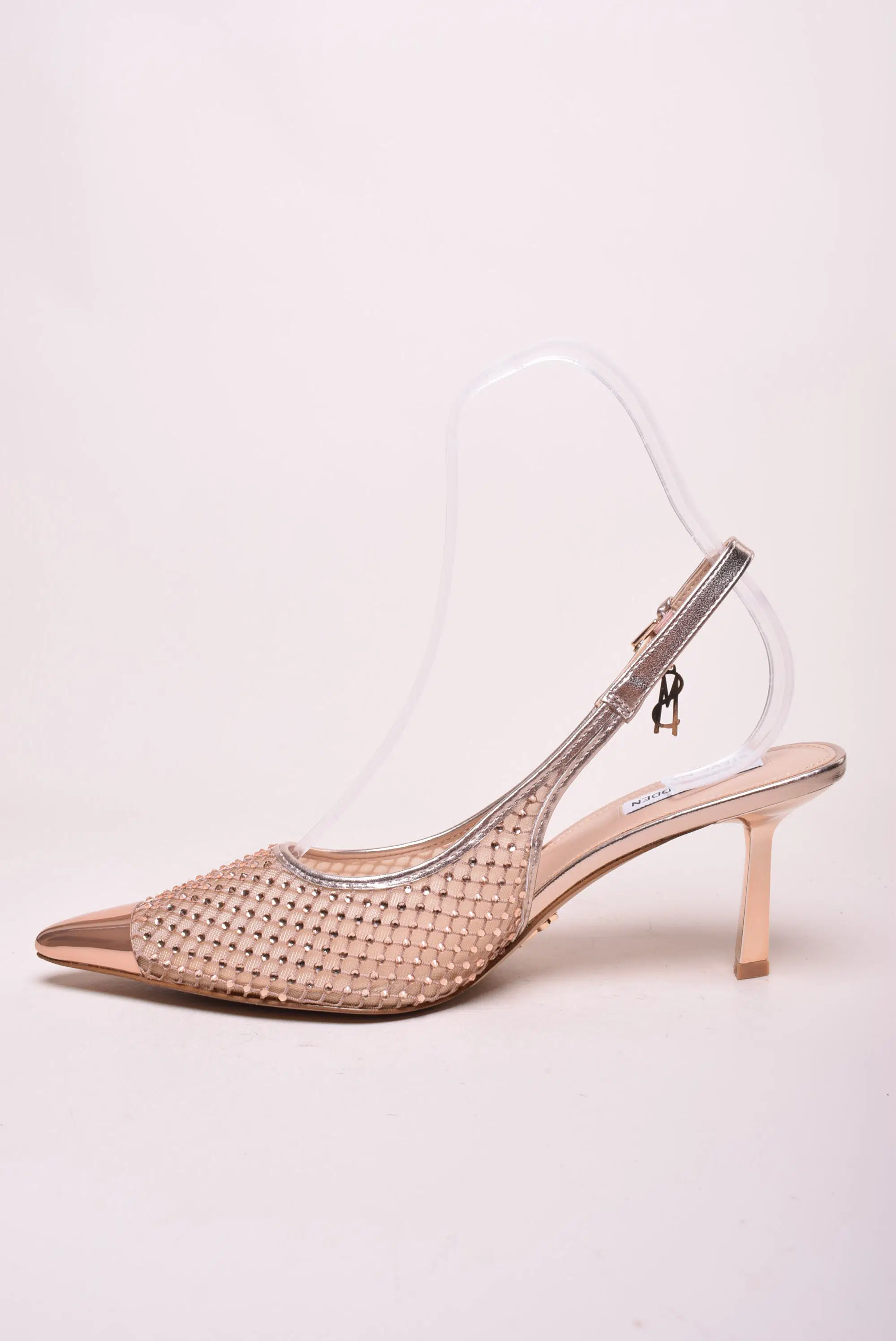 Pantofi dama stiletto cu pietricele, decupati in spate [3]