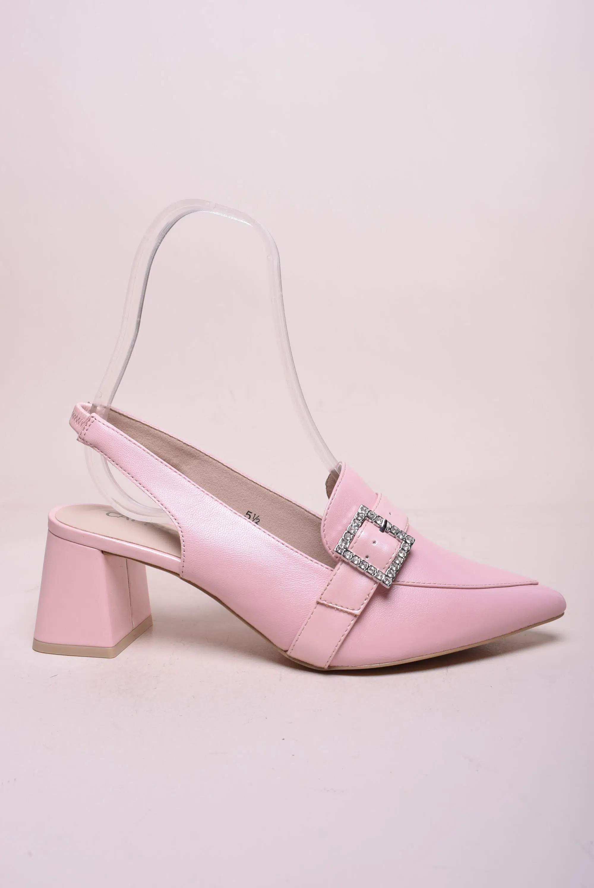 OUTLET - Pantofi dama stiletto decupati in spate, cu pietricele