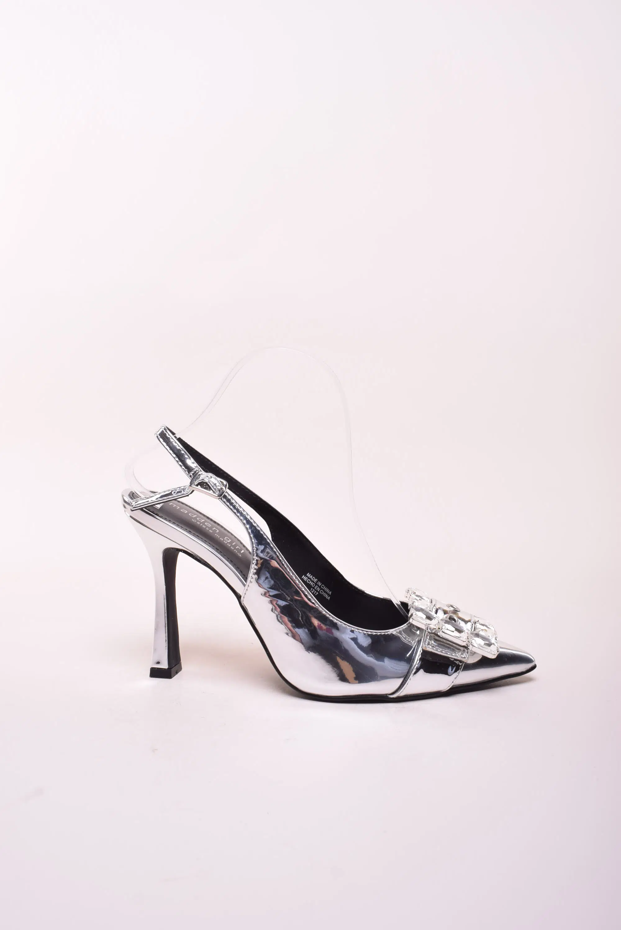 Pantofi dama stiletto decupati in spate, cu pietricele [0]