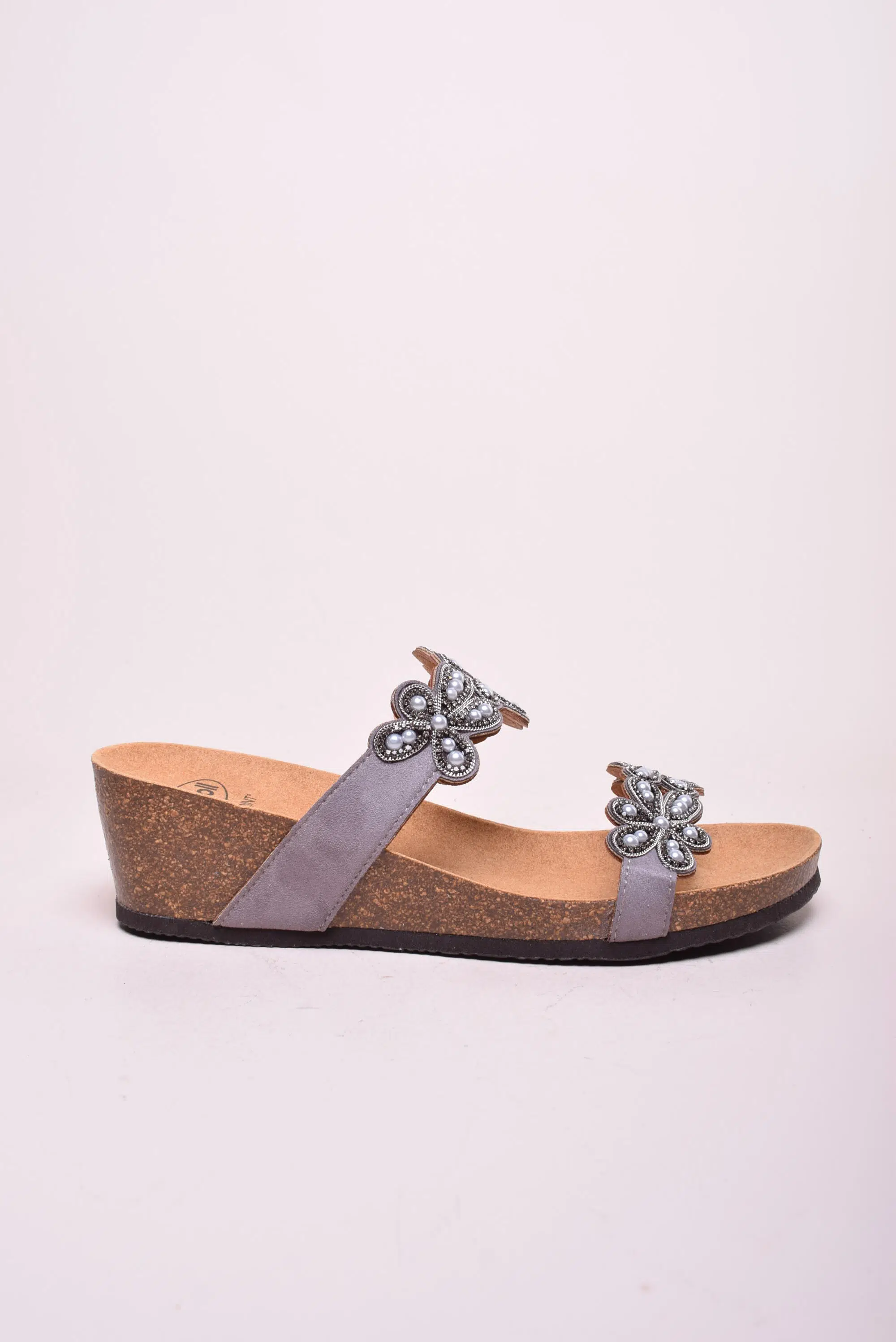 Papuci dama cu pietricele, cu platforma