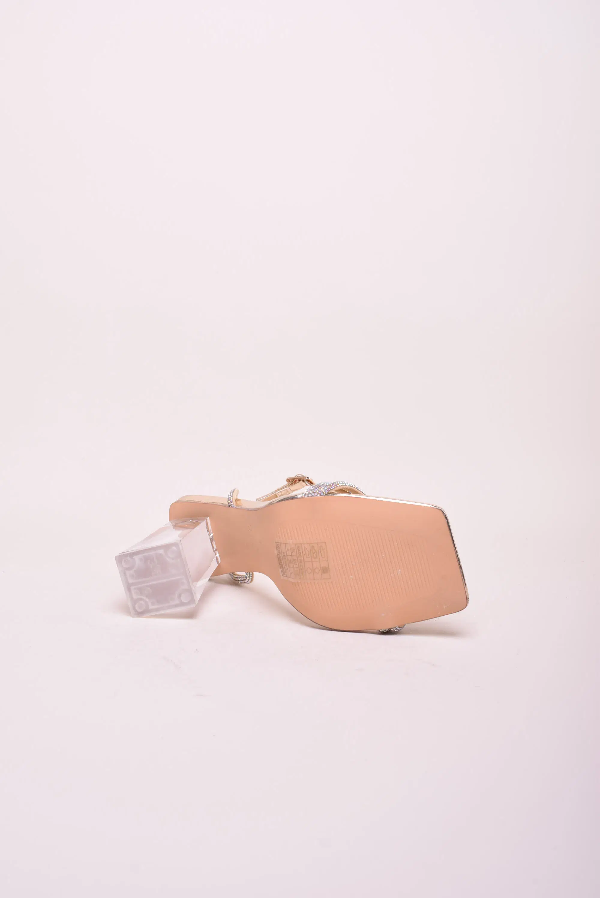 Sandale dama cu toc transparent, cu pietricele [1]