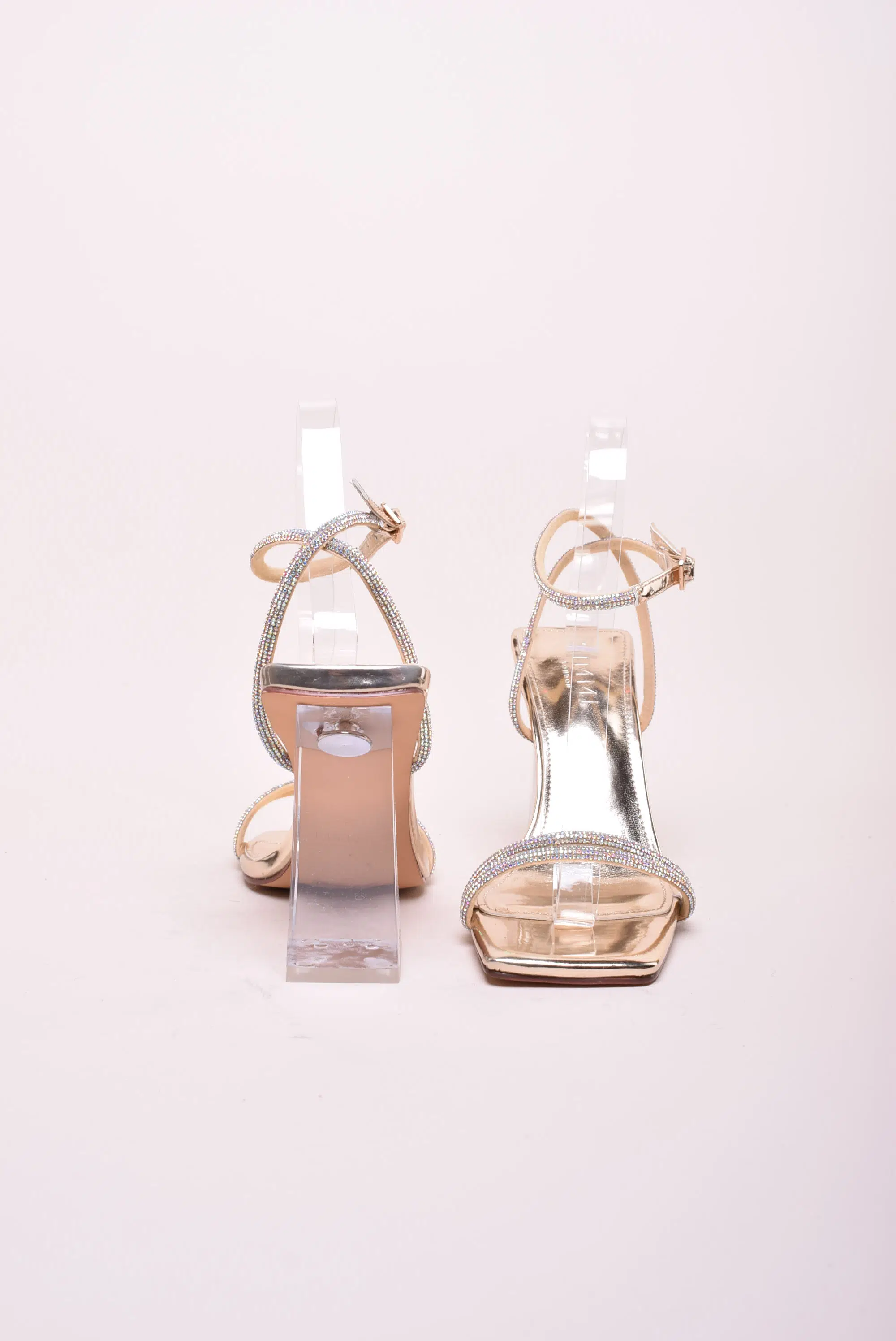 Sandale dama cu toc transparent, cu pietricele [2]