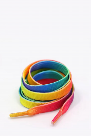 Șireturi pentru încălțăminte, Calitate premium, Curcubeu, 120 cm x 0.8 cm [0]