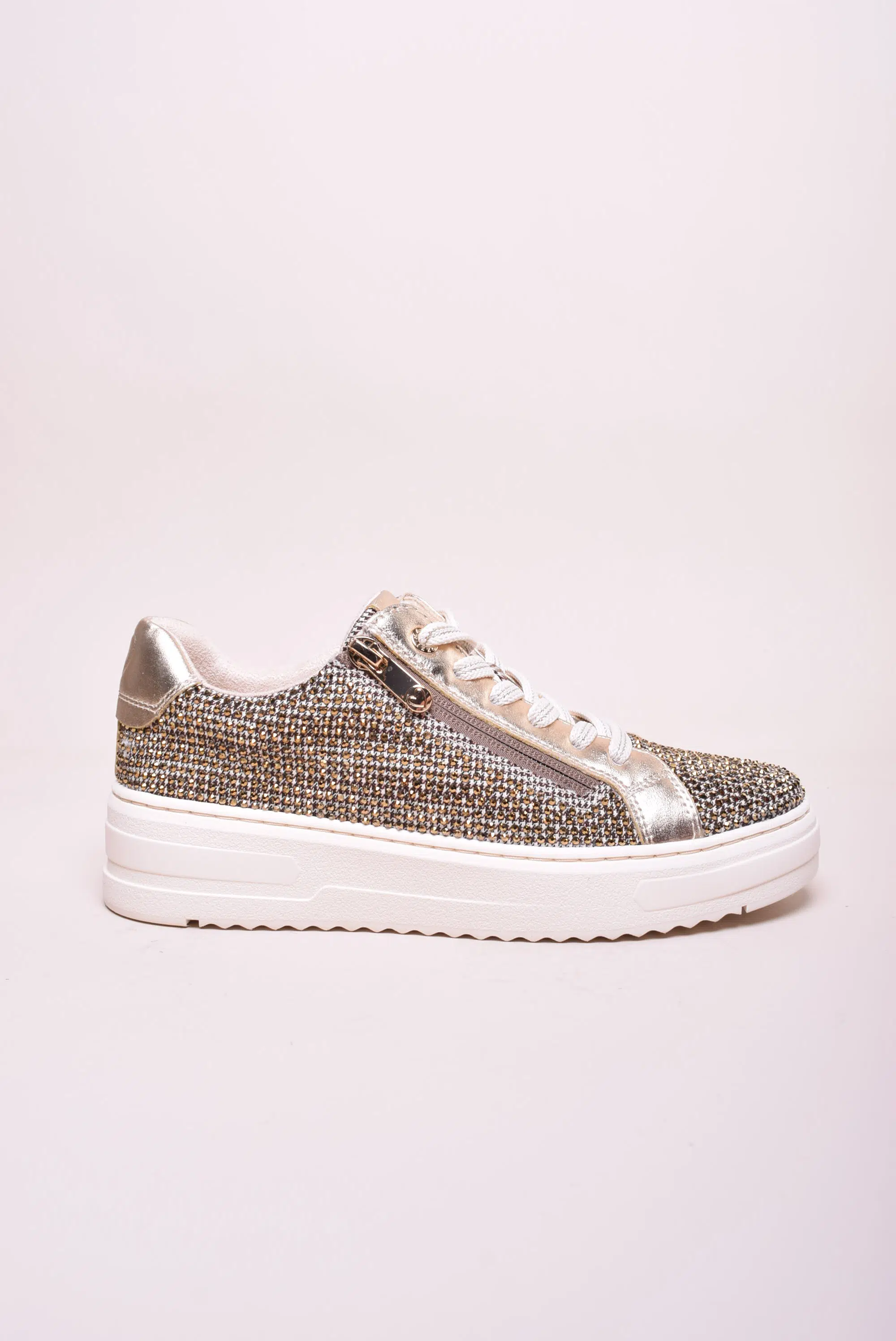 Încălțăminte damă - Sneakers dama cu platforma cu pietricele