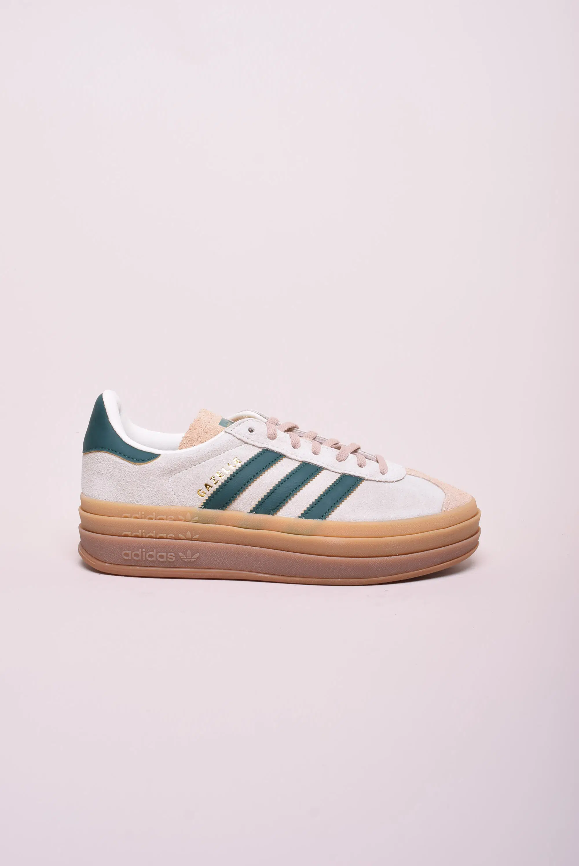 Sneakers dama cu platforma Gazelle Bold "Magic Beige Collegiate Green" [0]