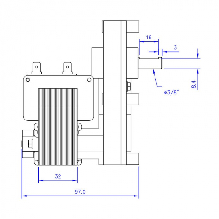 Motor reductor snek, centrale peleti,3 rpm, ax 9,5mm [2]