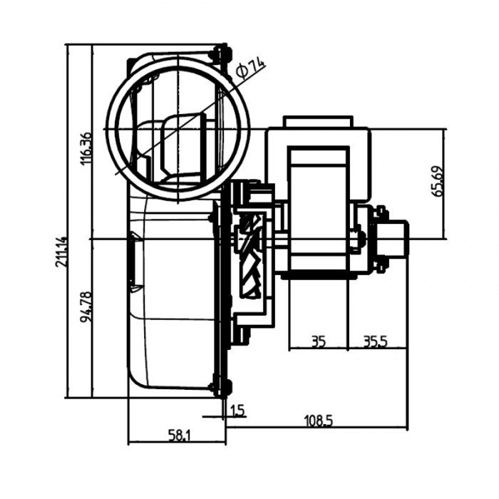 Extractor  de fum pentru sobe pe peleți FERGAS VFC 1-160 / S cod. 260905 [3]