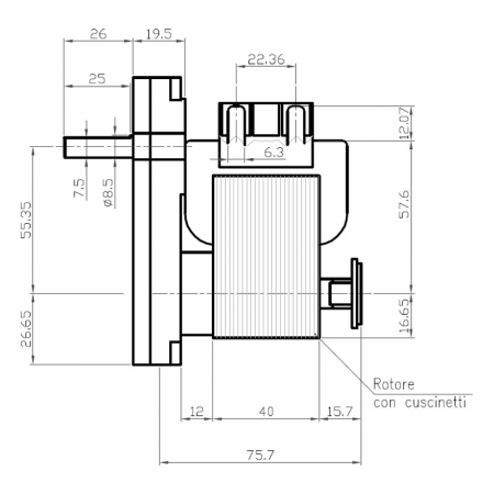 Motor reductor snek, centrale peleti, 8,5 rpm ax 8,5mm [1]