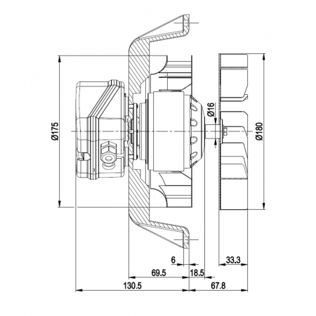 Extractor de fum pentru sobe de peleți  EBM R2E180-AH05-27 [2]