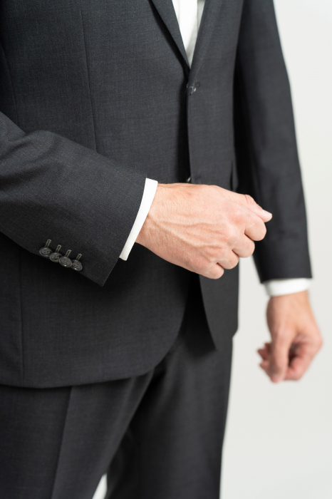 Costum doua piese gri din lana Vitale Barberis Canonico [2]