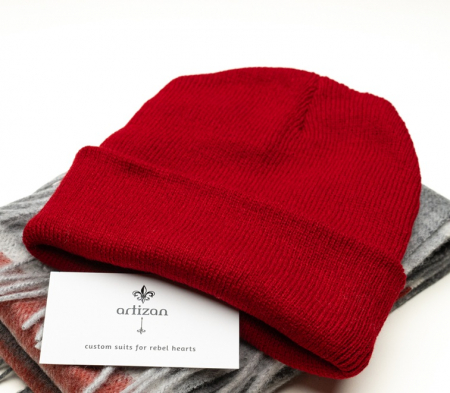 Caciula beanie bordo din bumbac