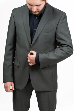 Costum 2 piese gri petrol din lana si mohair Vitale Barberis Canonico [1]
