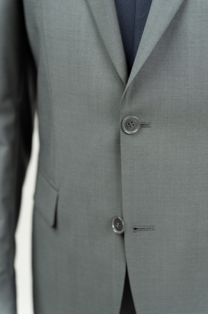 Costum 2 piese gri petrol din lana si mohair Vitale Barberis Canonico [2]