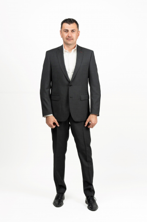 Costum 2 piese gri din lana Marzotto