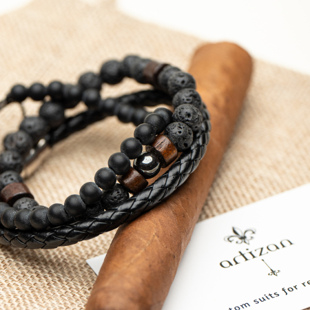 Set bratari din piele si pietre pentru barbati [0]