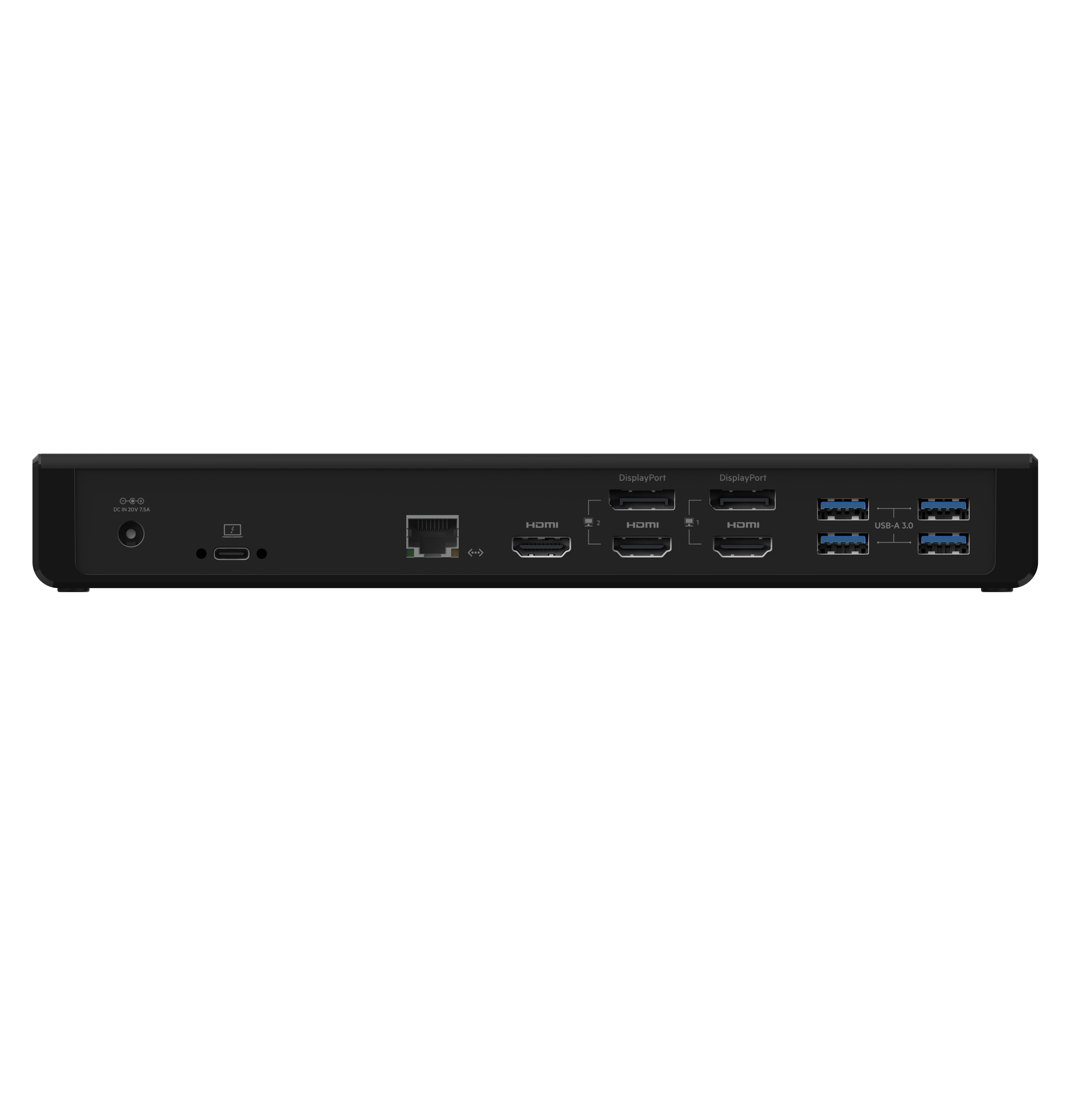 Belkin CONNECT USB C Display Link Dock, Triple display support up to 4K, HDMI, DP, USB C, USB A, GbE, Audio, PD 85w, Mac/PC/Chrome compatible - Black [2]