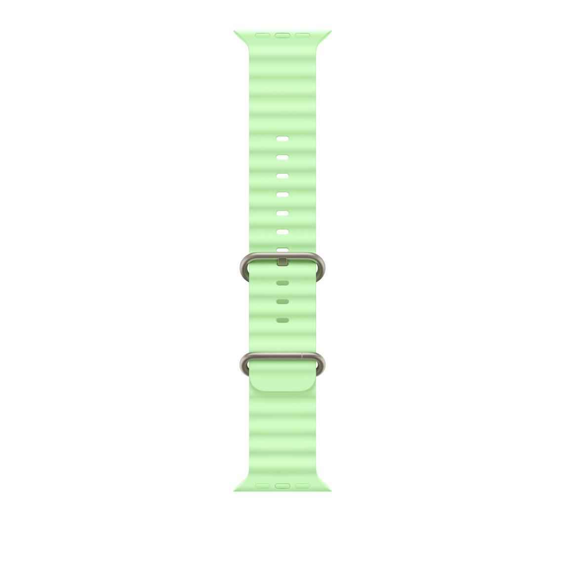 Laptop, Tablete & Telefoane - Apple Watch 49mm Band:  Neon Green Ocean Band - Natural Titanium Finish