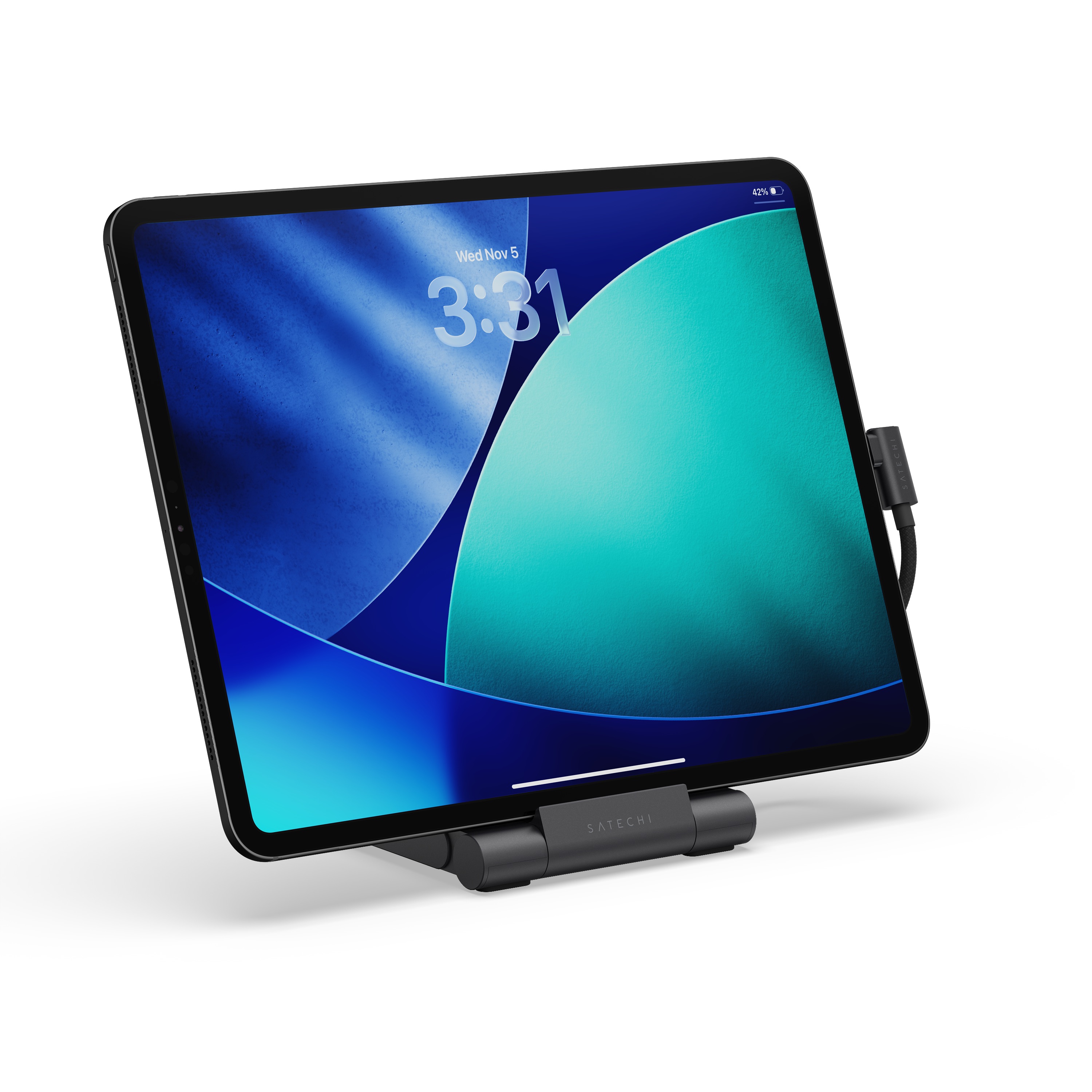 Satechi OntheGo Foldable Stand Hub (4K60Hz HDMI,1x 100W USB-C PD,Dual 10Gbps USB-C & USB-A,UHS-II SD & microSD Card Slots,iPad Compatibility 2021+) - Space Black [9]