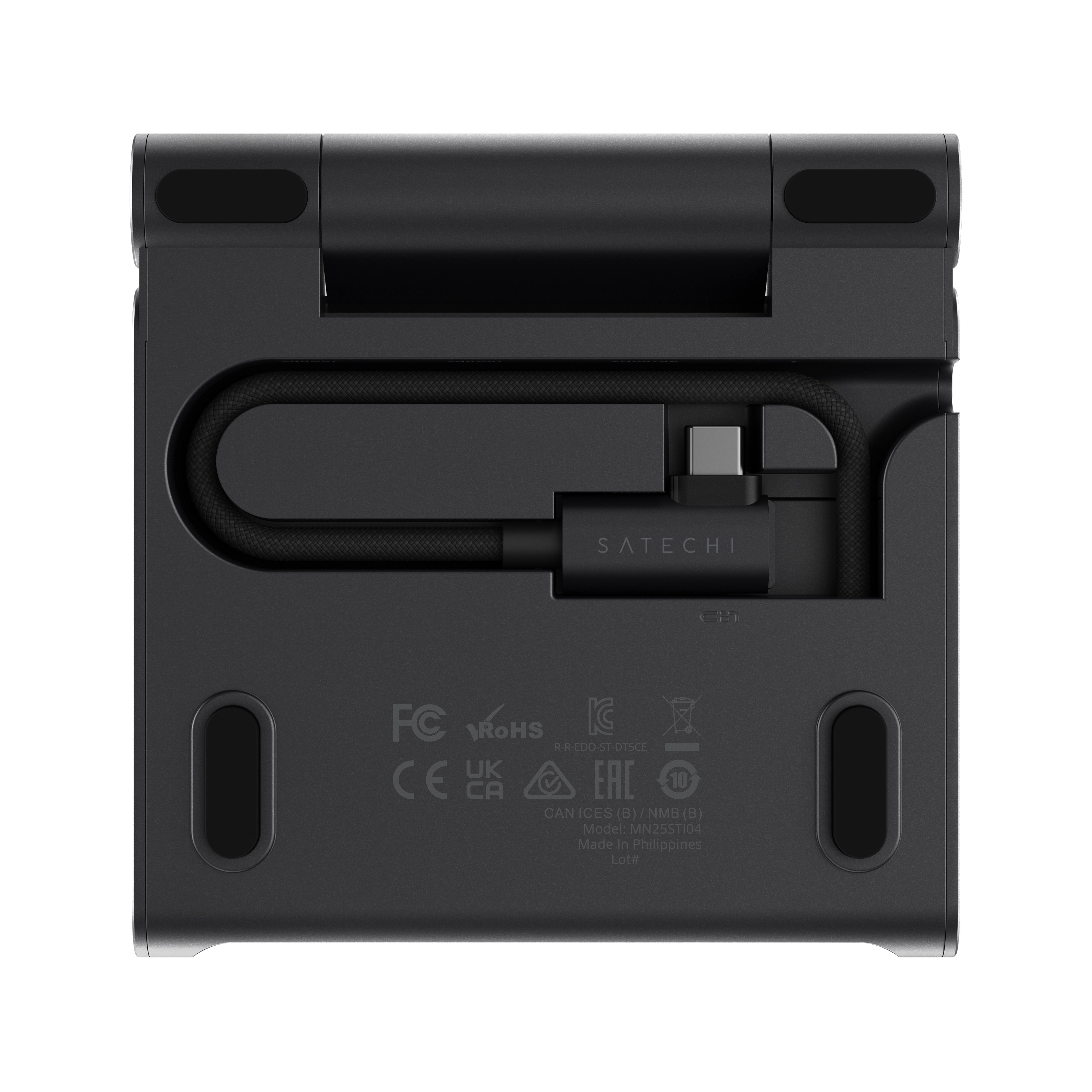 Satechi OntheGo Foldable Stand Hub (4K60Hz HDMI,1x 100W USB-C PD,Dual 10Gbps USB-C & USB-A,UHS-II SD & microSD Card Slots,iPad Compatibility 2021+) - Space Black [4]