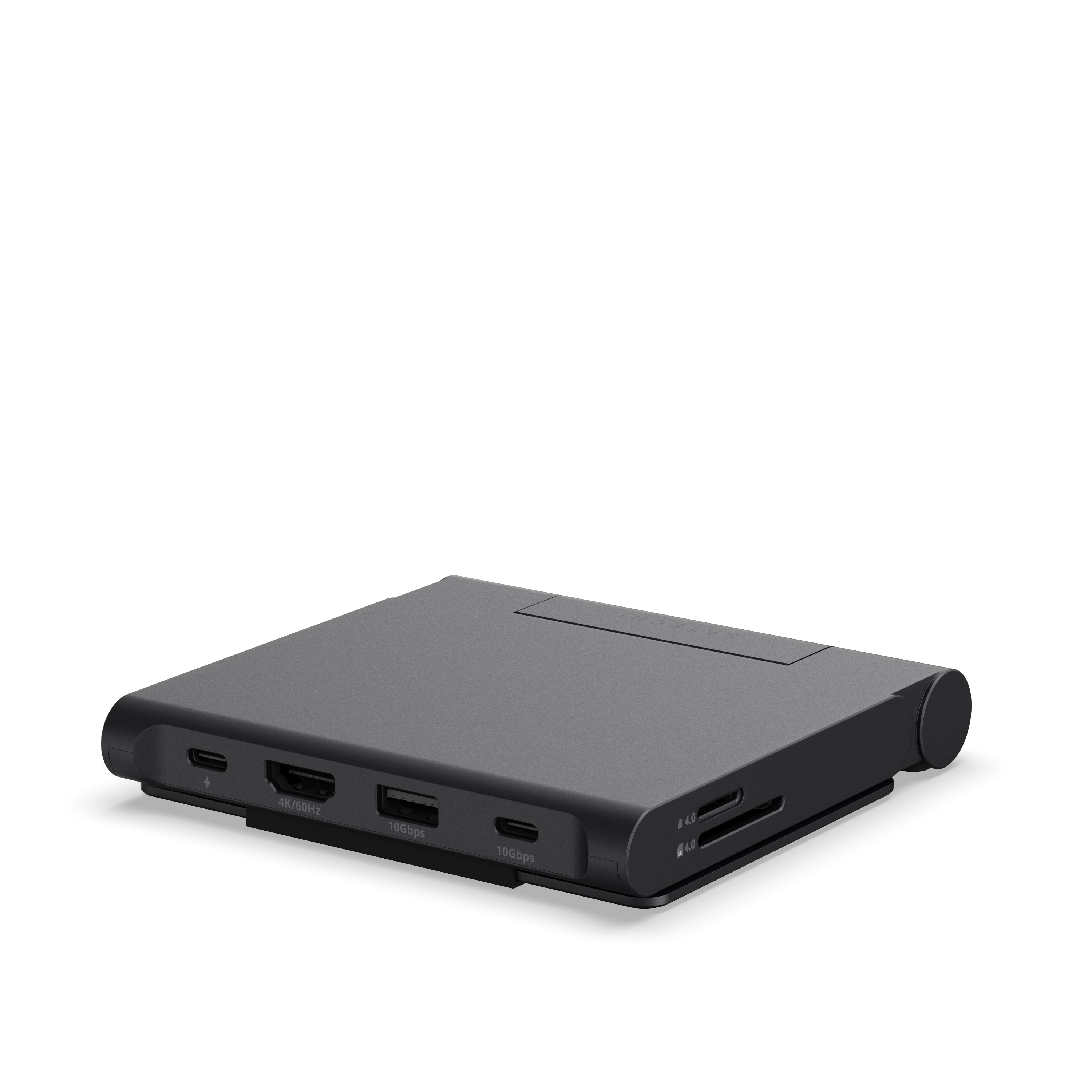 Satechi OntheGo Foldable Stand Hub (4K60Hz HDMI,1x 100W USB-C PD,Dual 10Gbps USB-C & USB-A,UHS-II SD & microSD Card Slots,iPad Compatibility 2021+) - Space Black [2]