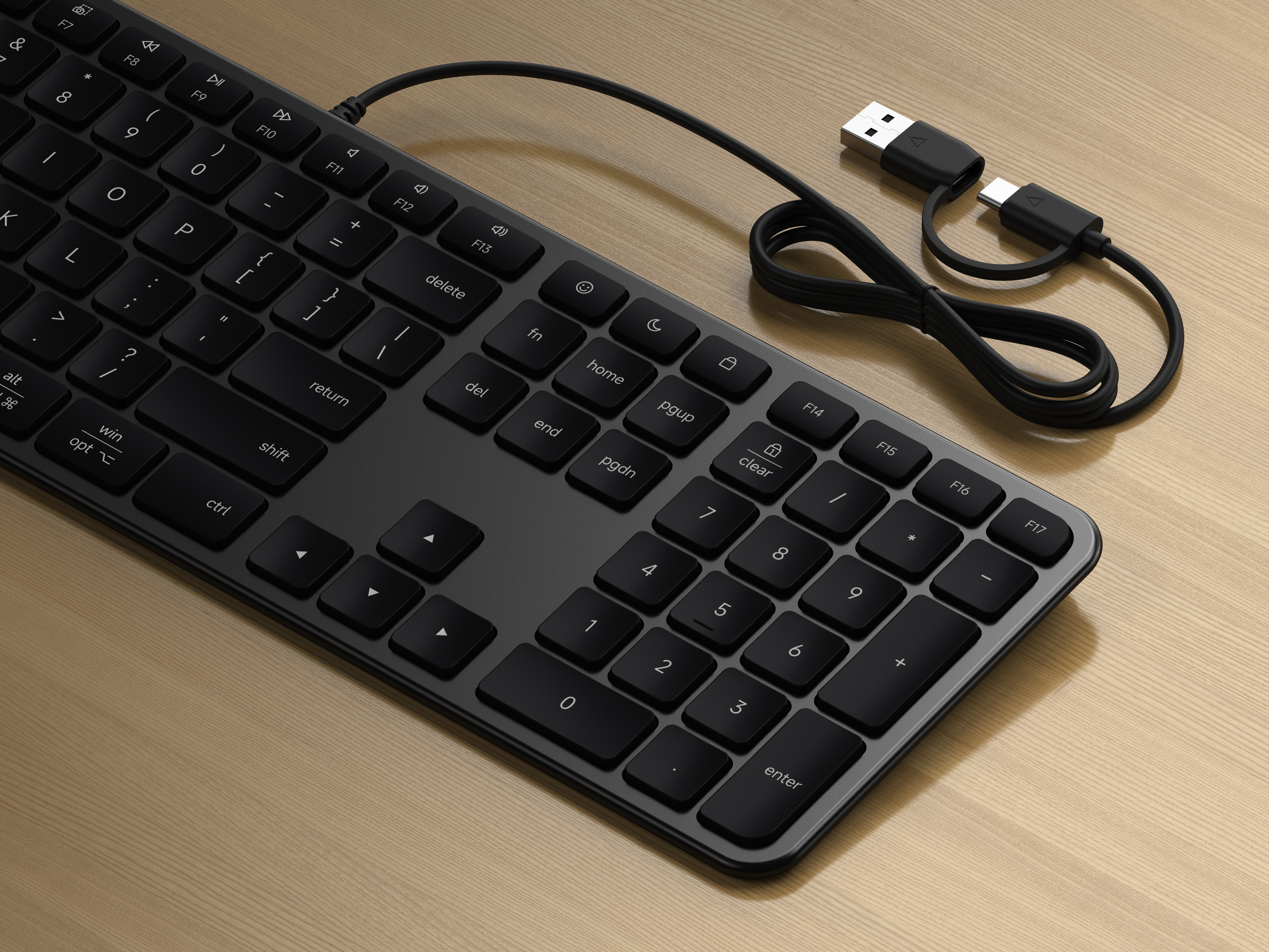 Satechi Slim LX3 Wired Keyboard - US English - Space Black [1]