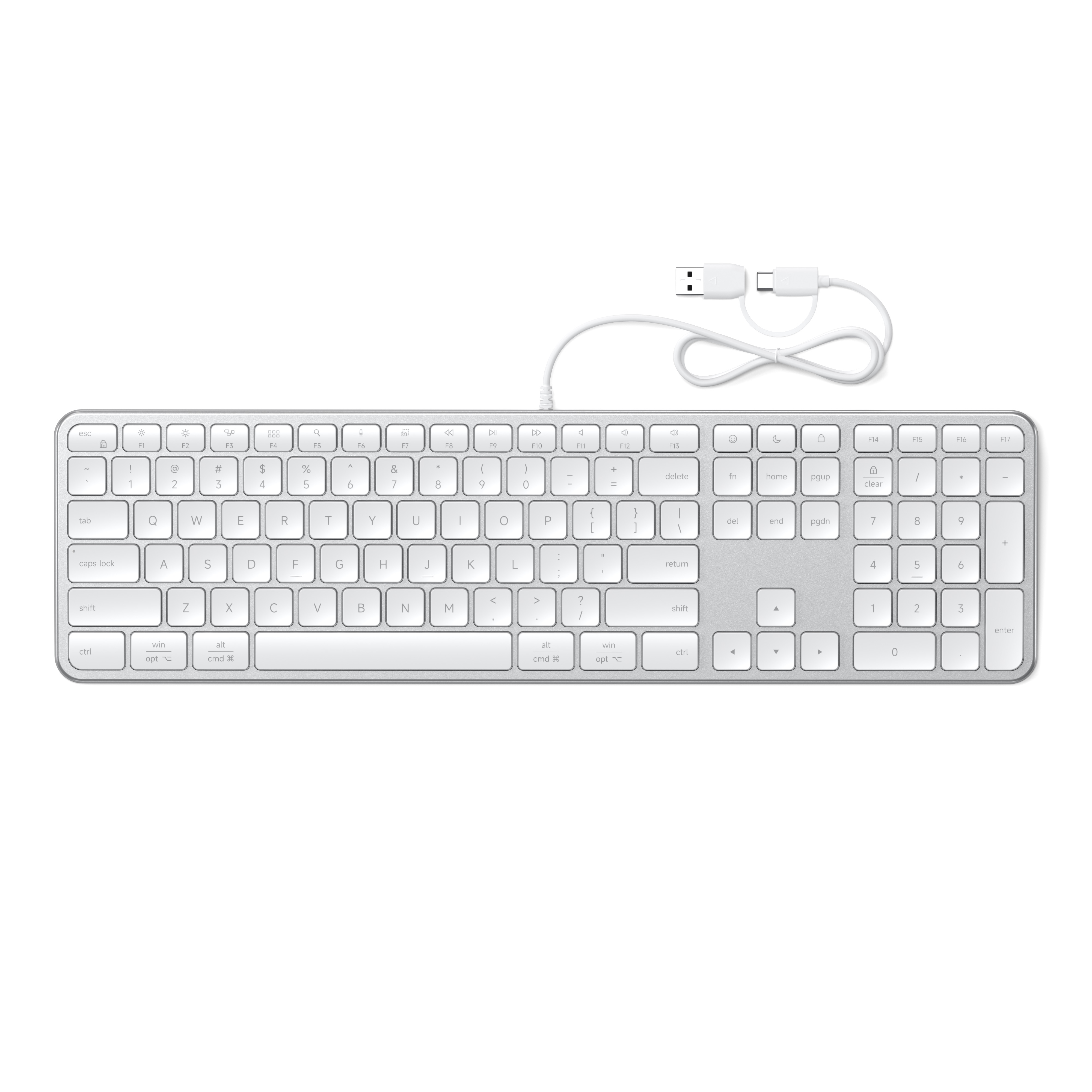 Sisteme PC & Periferice - Satechi Slim LX3 Wired Keyboard - US English - Silver