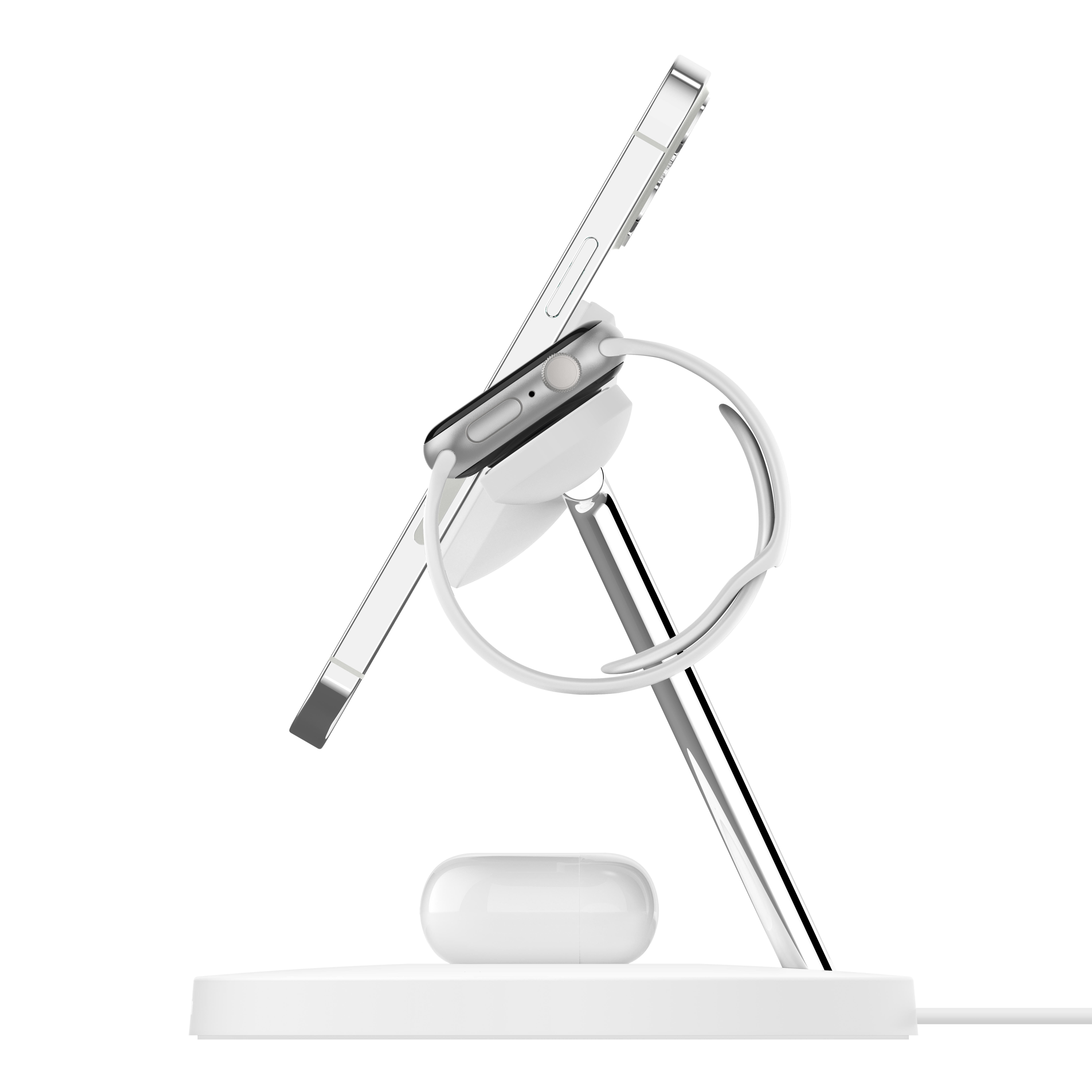 Belkin BOOST CHARGE PRO MagSafe 3-in-1 Charging Stand- Watch fast charge- w PSU (EU Power Supply) - White [2]