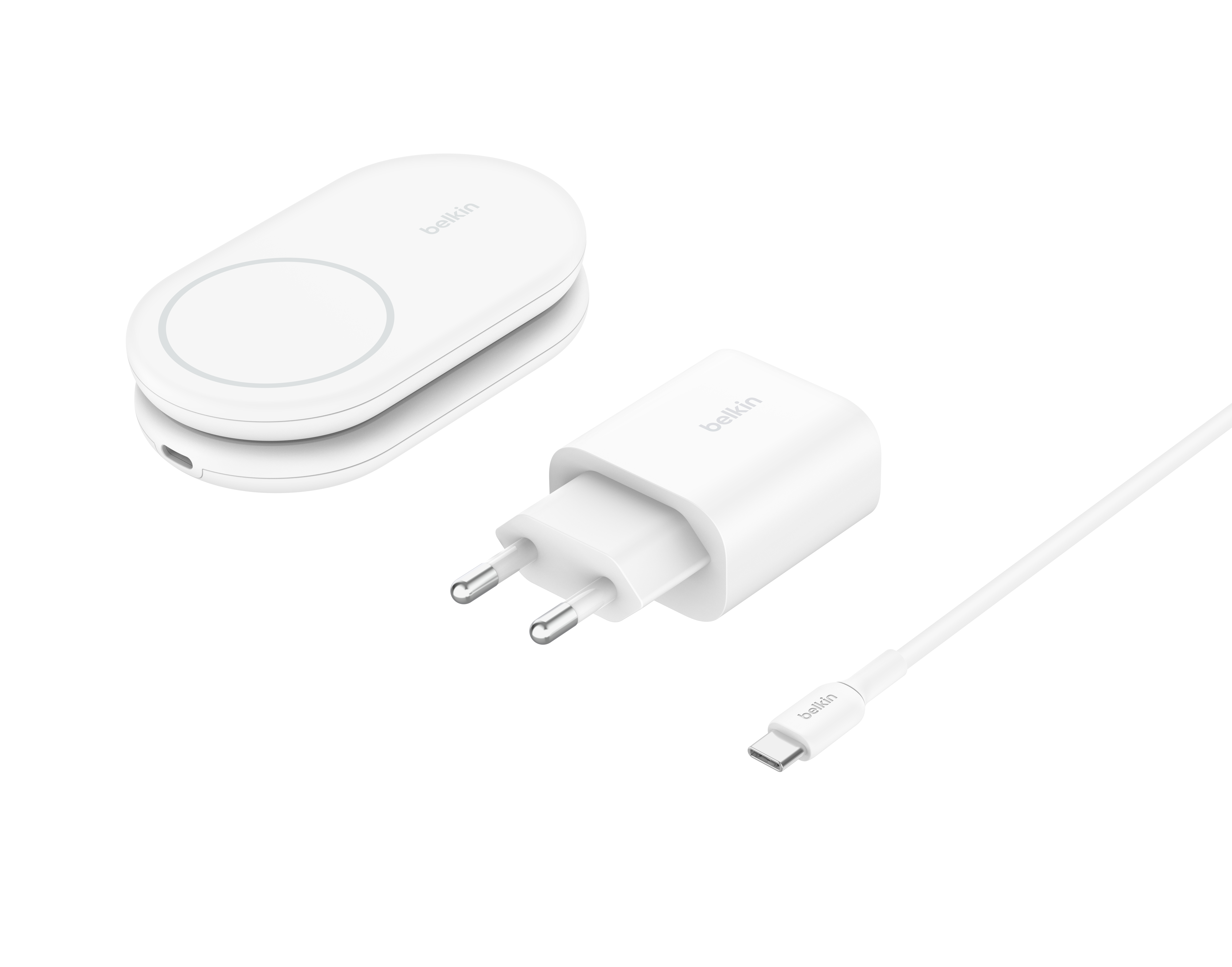Belkin BOOSTCHARGE Qi2 15w Magnetic 2in1 Stand - White [2]