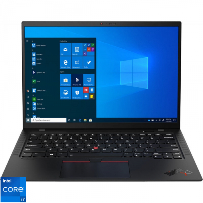 Ultrabook Lenovo 14'' ThinkPad X1 Carbon Gen 9, WQUXGA IPS, Procesor Intel® Core™ i7-1165G7 (12M Cache, up to 4.70 GHz), 32GB DDR4X, 1TB SSD, Intel Iris Xe, 4G LTE, Windows 10 Pro, Black Weave [2]