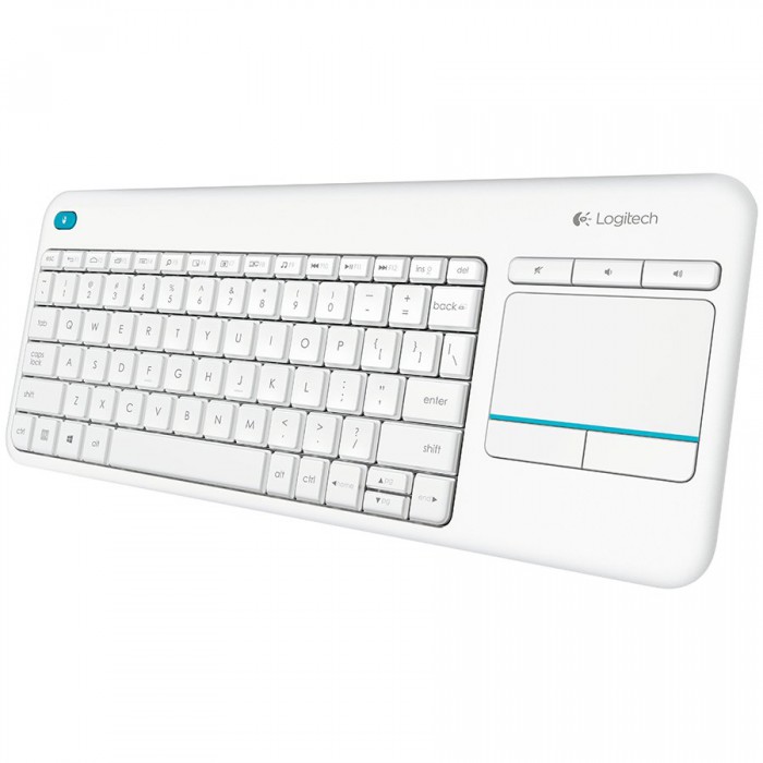 LOGITECH Wireless Touch Keyboard K400 Plus - INTNL - US International layout - White [1]