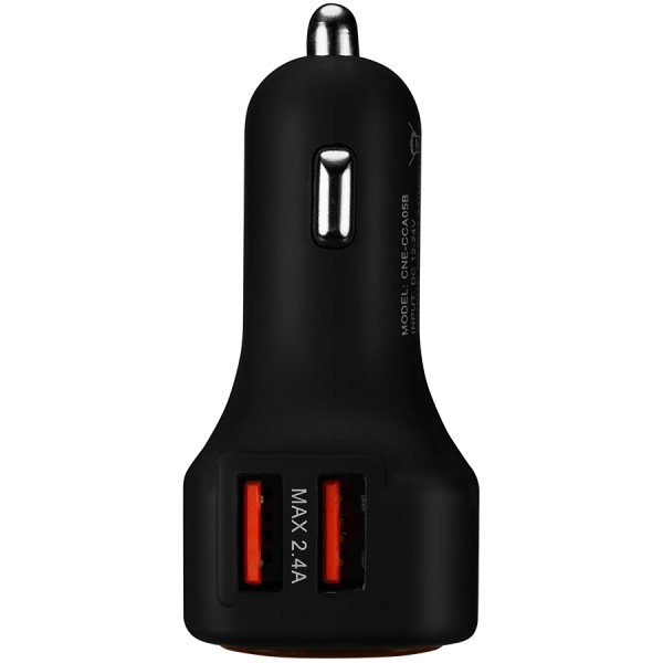 CANYON C-05 Universal 4xUSB car adapter, Input 12V-24V, Output 5V-4.8A, with Smart IC, black rubber coating + orange LED, 71.8*38.8*33mm, 0.034kg [3]