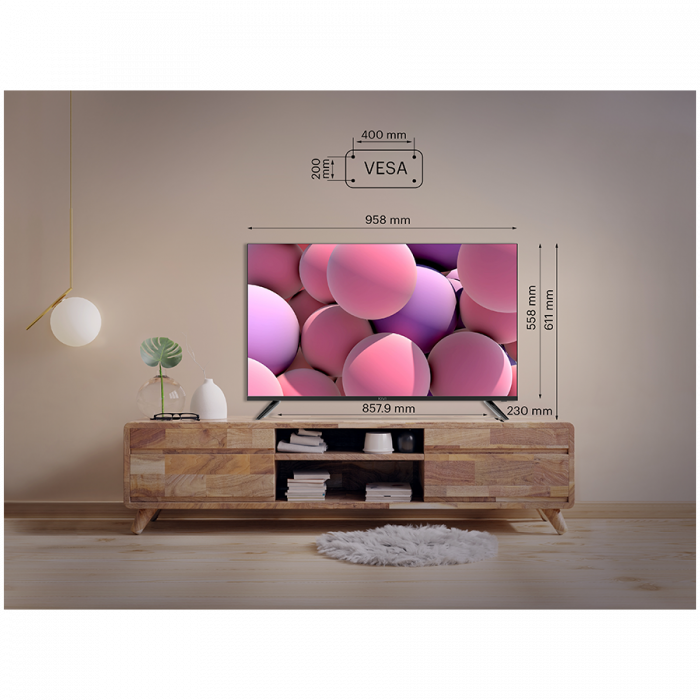 43', FHD, Android TV 11, Black, 1920x1080, 60 Hz, Sound by JVC, 2x12W, 53 kWh/1000h , BT5.1, HDMI ports 4, 24 months [11]