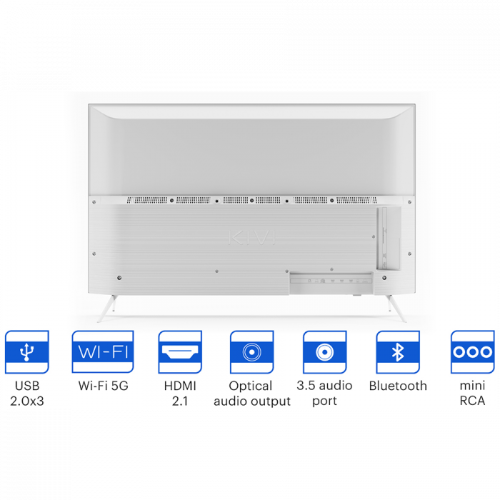 43', UHD, Android TV 11, White, 3840x2160, 60 Hz, Sound by JVC, 2x12W, 53 kWh/1000h , BT5.1, HDMI ports 4, 24 months [11]