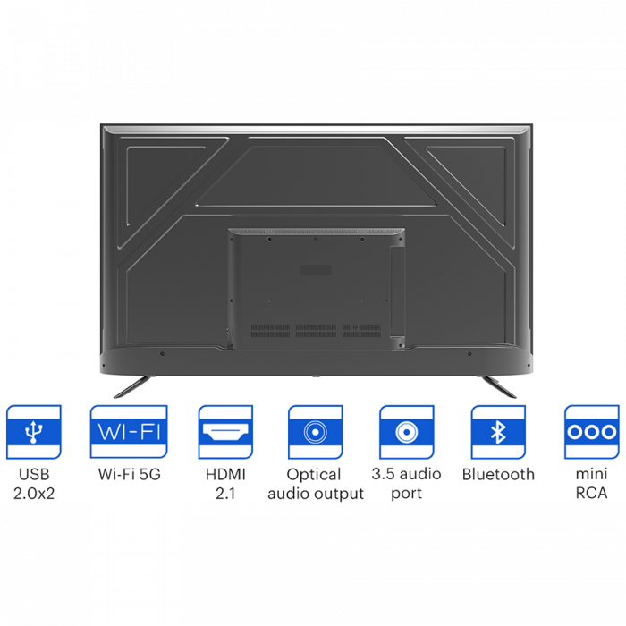 65 , UHD, Android TV 11, Black, 3840х2160, 60 Hz, Sound by JVC, 2x12W, 53 kWh/1000h , BT5.1, HDMI ports 4, 24 months [12]