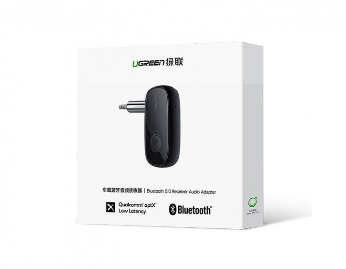 ADAPTOR Bluetooth Jack 3.5 Ugreen, "CM279" acumulator inclus, microfon inclus, convertor audio wireless cu APTX, versiune bluetooth 5.0, negru "70304" (include TV 0.18lei) - 6957303873043 [2]