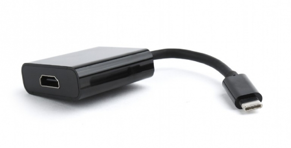 ADAPTOR GEMBIRD USB 3.1 (Type-C) la HDMI (T/M)(cablu 15cm), black, "A-CM-HDMIF-01" [1]
