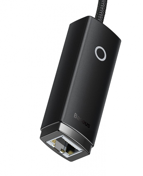 ADAPTOR RETEA Baseus Lite, USB 2.0 to RJ-45 Gigabit LAN Adapter, LED, negru "WKQX000101" (include TV 0.18lei) - 6932172606053 [2]