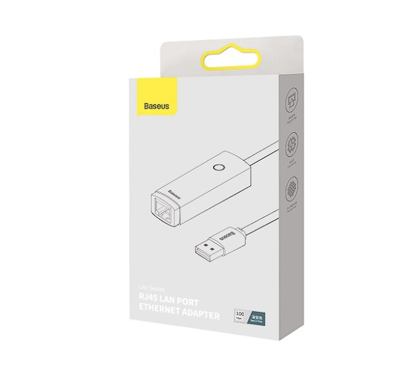 ADAPTOR RETEA Baseus Lite, USB 2.0 to RJ-45 Gigabit LAN Adapter, metalic, LED, gri "WKQX000113" (include TV 0.18lei) - 6932172606077 [2]