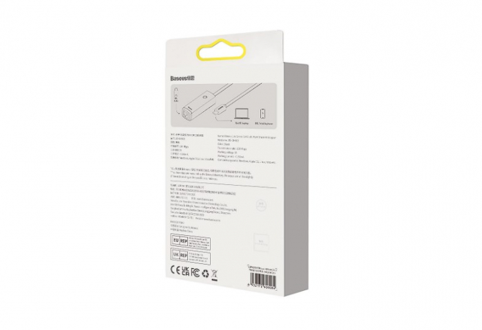 ADAPTOR RETEA Baseus Lite, USB Type-C to RJ-45 Gigabit LAN, metalic, LED, gri "WKQX000313" (include TV 0.18lei) - 6932172606138 [4]