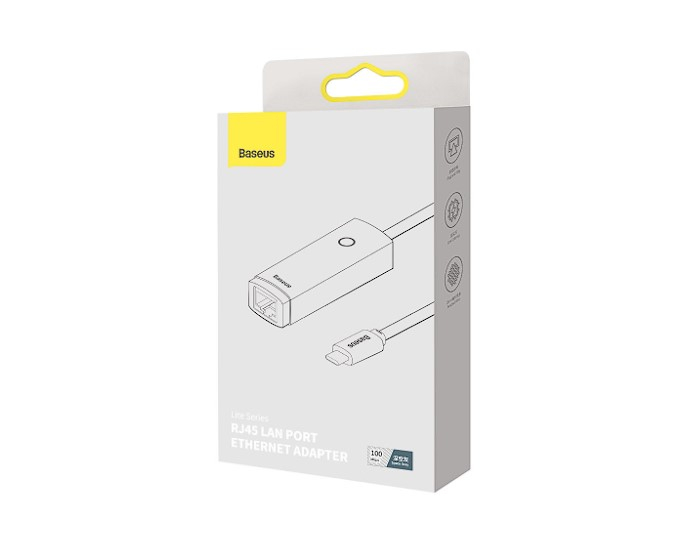 ADAPTOR RETEA Baseus Lite, USB Type-C to RJ-45 Gigabit LAN, metalic, LED, gri "WKQX000313" (include TV 0.18lei) - 6932172606138 [3]