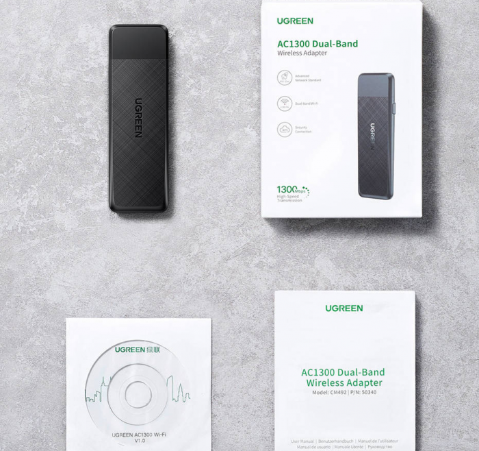 ADAPTOR RETEA Ugreen, \\"CM492\\" extern wireless dual band 2.4 / 5 GHz, USB 3.0, port, 1300 Mbps \\"50340\\" (include TV 0.18lei) - 6957303853403 [3]