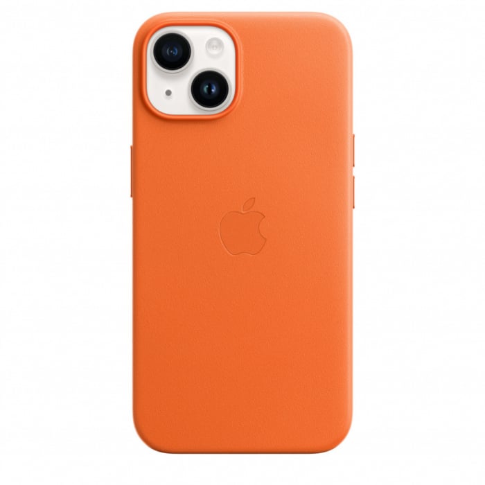 Apple iPhone 14 Leather Case with MagSafe - Orange [5]