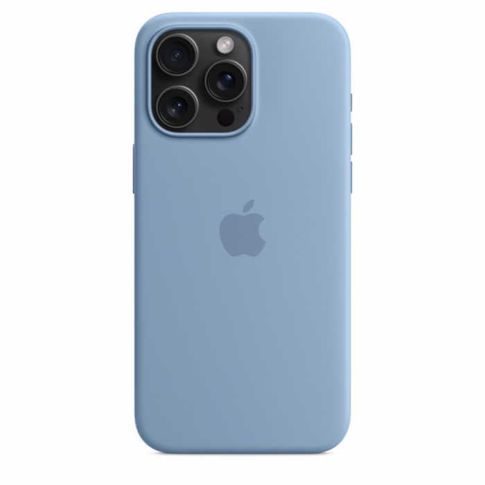 Apple iPhone 15 Pro Max Silicone Case w MagSafe - Winter Blue [4]