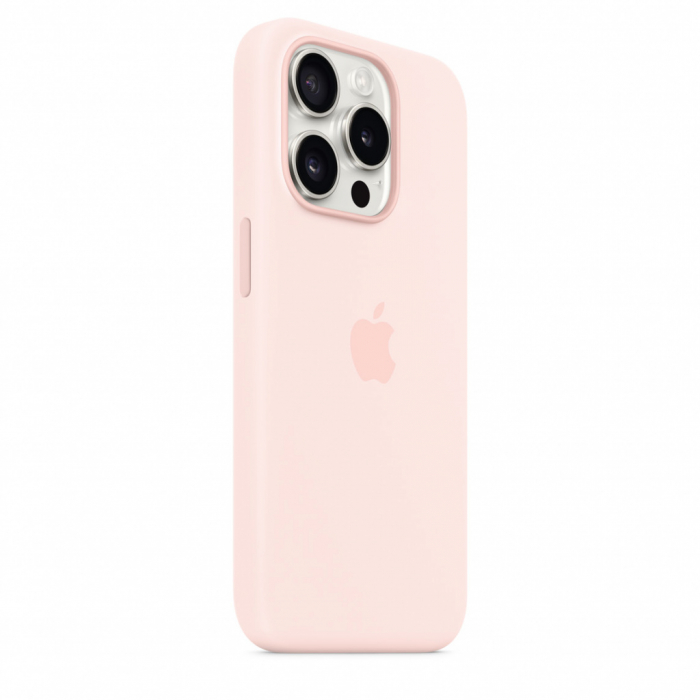 Apple iPhone 15 Pro Silicone Case w MagSafe - Light Pink [5]