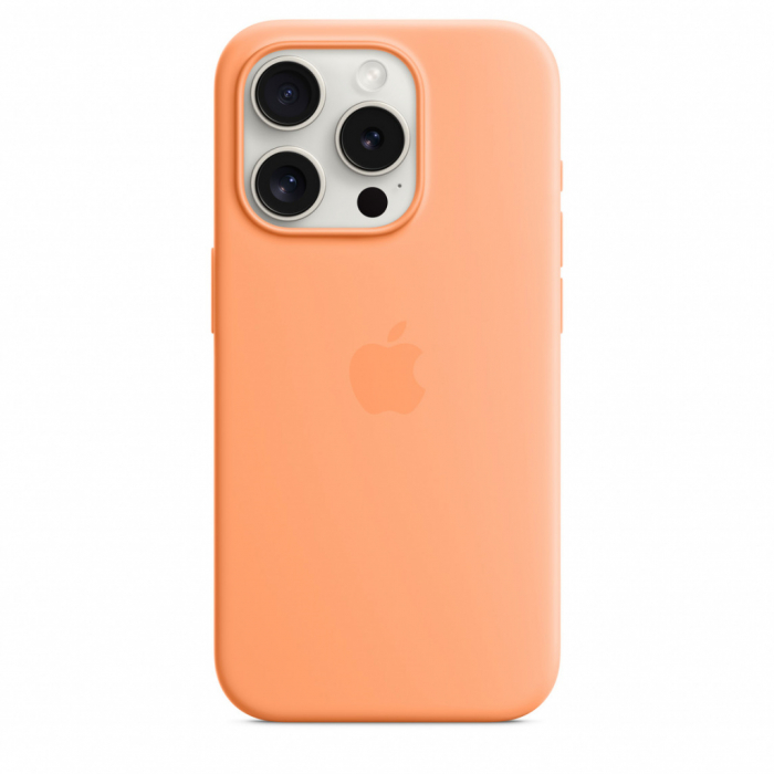 Apple iPhone 15 Pro Silicone Case w MagSafe - Orange Sorbet [3]