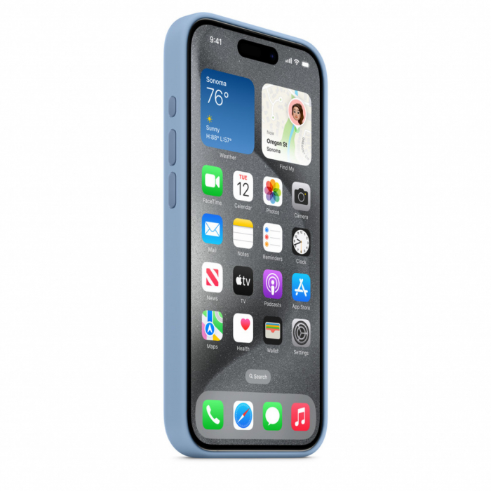 Apple iPhone 15 Pro Silicone Case w MagSafe - Winter Blue [6]