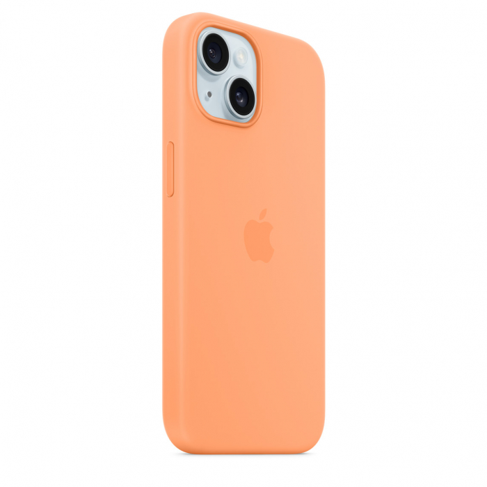 Apple iPhone 15 Silicone Case w MagSafe - Orange Sorbet [7]