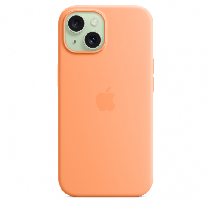 Apple iPhone 15 Silicone Case w MagSafe - Orange Sorbet [3]